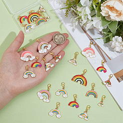 24Pcs 12 Styles Alloy Enamel Rainbow Pendant Decorations&nbsp;HJEW-PH02481