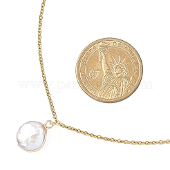 Electroplated Natural Keshi Pearl Pendant Necklaces&nbsp;NJEW-JN05604-02