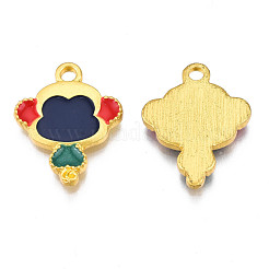 Rack Plating Alloy Enamel Pendants&nbsp;ENAM-S122-63G