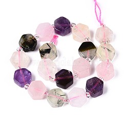 3 Styles Natural Rose Quartz & Prehnite & Amethyst Beads Strands&nbsp;G-P534-A25-02
