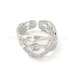 Brass Open Cuff Ring Settings&nbsp;KK-G518-08P-01