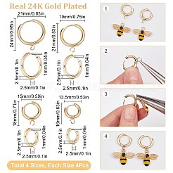16Pcs 4 Sizes 201 Stainless Steel Huggie Hoop Earring Findings&nbsp;STAS-SC0004-67G