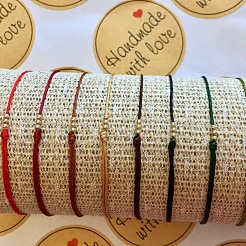 5Pcs Brass Round Bead Braided Bracelets&nbsp;QM9209-6