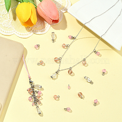 120Pcs 8 Style Acrylic & Glass Pendants&nbsp;PALLOY-SW00077