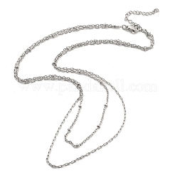 Brass Double Layer Necklaces&nbsp;NJEW-D302-51P