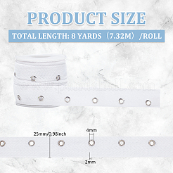 8 Yards Cotton Twill Tape Ribbons with Stainless Steel Eyelets&nbsp;OCOR-BC0006-43B