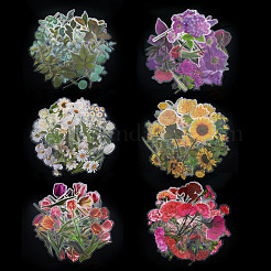 6 Sets 6 Colors Flower PET Waterproof Stickers&nbsp;STIC-TA0001-04