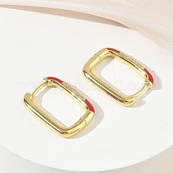 Brass Micro Pave Cubic Zirconia Hoop Earrings&nbsp;KK-CBA98BA-01G-A