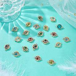 32Pcs 7 colors Glass Connector Charms&nbsp;GLAA-AR0001-29