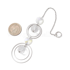 Glass Beads & Brass Hanging Suncatchers&nbsp;HJEW-JM04748
