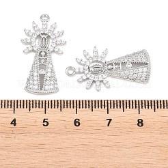 Religion Brass Micro Pave Clear Cubic Zirconia Pendants&nbsp;KK-H287-03B-P