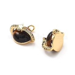 Natural Tiger Eye Pendants&nbsp;KK-B129-13G-01