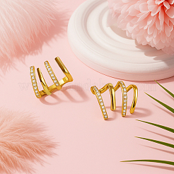 2Pairs 2 Colors Rack Plating Claw Brass Clip-on Earrings&nbsp;EJEW-GO0001-08