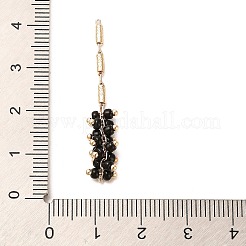 Rack Plating Brass Column Glass Seed Beads Links Connector Charms&nbsp;KK-M266-12G-01