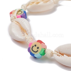 Natural Cowrie Shell Braided Bead Bracelet&nbsp;BJEW-JB07400