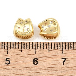 Brass Micro Pave Cubic Zirconia European Beads&nbsp;RB-CBAB488-03G