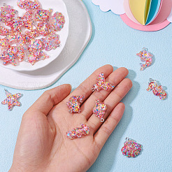 24Pcs 6 Styles Resin Pendants&nbsp;RESI-TA0003-27