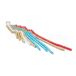 Glass Seed Beaded Tassels Pendants&nbsp;PALLOY-MZ00659-01