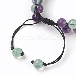 Adjustable Natural Fluorite Braided Bead Bracelets&nbsp;BJEW-E351-01G