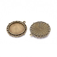 Tibetan Style Alloy Pendant Cabochon Settings&nbsp;LS-TIBE-T003-06AB-01