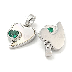 Brass Micro Pave Cubic Zirconia Pendants&nbsp;KK-P275-15P