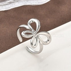 304 Stainless Steel Open Cuff Rings for Women&nbsp;RJEW-A079-02B-P