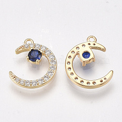 Brass Micro Pave Cubic Zirconia Charms&nbsp;KK-T038-507E