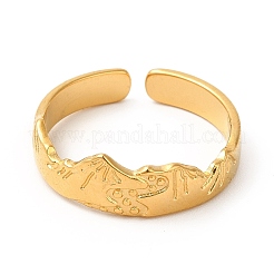 Ion Plating(IP) 304 Stainless Steel Mountain Open Cuff Ring for Women&nbsp;RJEW-E063-09G