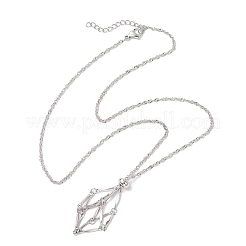 304 Stainless Steel Empty Macrame Pouch Pendant Singapore Chain Necklace Making&nbsp;NJEW-JN05278