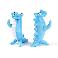 Handmade Lampwork Crocodile Display Decorations&nbsp;LAMP-N028-32B