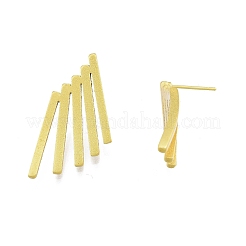 Rack Plating Brass Rectangle Bar Stud Earrings for Women&nbsp;EJEW-G322-20MG