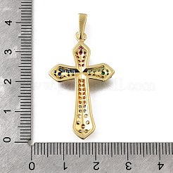 Brass Micro Pave Cubic Zirconia Pendants&nbsp;KK-Q066-41G