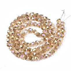 Electroplate Transparent Glass Beads Strands&nbsp;EGLA-T019-06