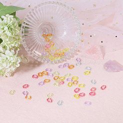 560Pcs 7 Colors Transparent Acrylic Linking Rings&nbsp;MACR-CA0001-42