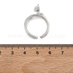 Brass Micro Pave Cubic Zirconia Cuff Open Rings for Women&nbsp;RJEW-L343-05P-02