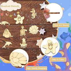 50 Pcs Unfinished Blank Wooden Slices for Painting Arts&nbsp;WOOD-CJC0011-17B