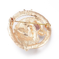 Golden Plated Alloy Brooches&nbsp;X-JEWB-L011-001G