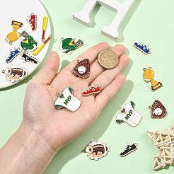 18Pcs 8 Styles Alloy Enamel Pendants&nbsp;ENAM-FS0004-18