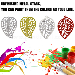 60Pcs 2 Styles Iron Leaf Ornaments&nbsp;AJEW-GF0012-11B