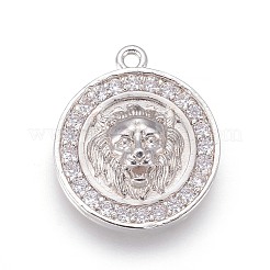 Brass Micro Pave Cubic Zirconia Pendants&nbsp;KK-F809-08