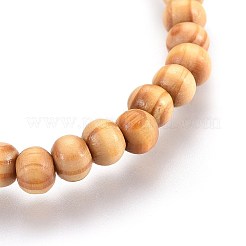 Wood Beads Kids Stretch Bracelets&nbsp;BJEW-JB03970-M