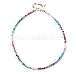 3MM Faceted Round Natural Apatite & Amethyst & Ruby & Kyanite & Natural Pearl Beaded Necklaces for Women&nbsp;NJEW-JN06277
