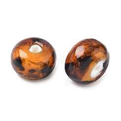 Handmade Gold Sand Lampwork Beads Strands&nbsp;LAMP-Q045-08A-04