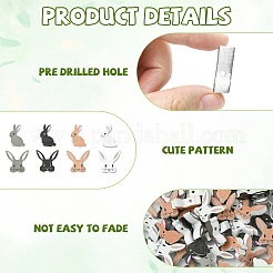 80Pcs 8 Styles Printed Wood Beads&nbsp;WOOD-CJ0002-67