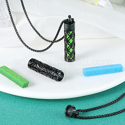 2Pcs 2 Styles Stainless Steel Perfume Bottle Necklaces&nbsp;NJEW-PH0001-51