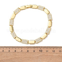 Brass Micro Pave Clear Cubic Zirconia Link Chain Bracelets for Women&nbsp;BJEW-F530-01G