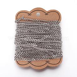 Tarnish Resistant 201 Stainless Steel Curb Chains&nbsp;CHS-L017-22F