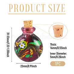 Handmade Lampwork Perfume Bottle Pendants&nbsp;LAMP-TADJ0001-05B