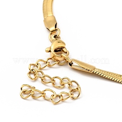 Crystal Rhinestone Heart Pendant Necklace with Herringbone Chains&nbsp;NJEW-I116-04G