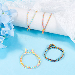 4Pcs 4 Colors Bohemian Cotton Cord Braided Bracelets&nbsp;BJEW-TA0001-26